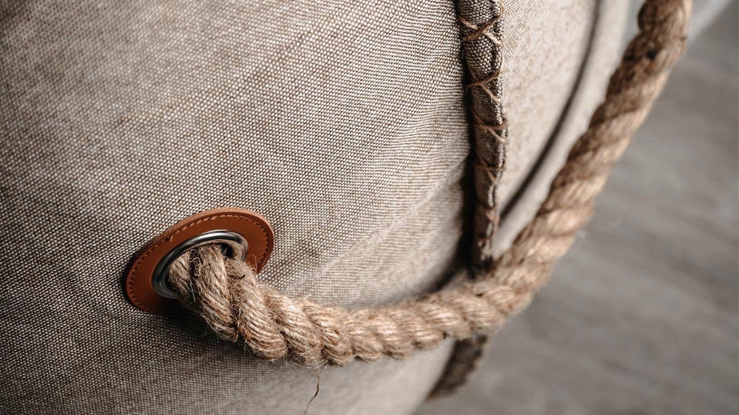 Canvas Lounge Chair & Pouf - Sitzsäcke für den Innenbereich mit Hocker