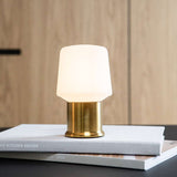 London Base Sockel aus gebürstetem Messing, 54 mm hoch, rund, für Lamp Intelligent, außen und innen nutzbar | Ambience - London base - White 10 | SACKit