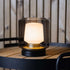 Ambience Lamp Intelligent mit New York Basis aus Edelstahl und rauchigem Glas, kompakt und wetterfest.