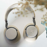 Beige SACKit Touch 410 kabellose Kopfhörer mit drehbaren Ohrmuscheln und PU-Lederbezug