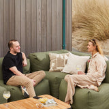 Soft Sofa Outdoor Ecksofa in Kirra Olive aus wetterfestem Stoff, gemütlich und formstabil. | Soft Sofa Outdoor - 5 Seater Corner Sofa - Kirra Sand | SACKit