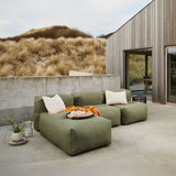Soft Sofa Outdoor 3 - Sitzer mit Lounger in Kirra Olive, weiches, formstabiles Outdoor - Sofa ohne Gestell. | Soft Sofa Outdoor - 3 Seater w/ Lounger - Kirra Sand | SACKit