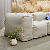 Soft Sofa Outdoor Corner in sandfarbenem Kirra - Gewebe, weiches, formstabiles Sofa für draußen | Soft Sofa Outdoor - Corner - Kirra Sand | SACKit