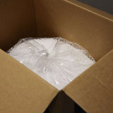Weiße EPS-Kugeln zur Nachfüllung eines Sitzsacks, 100 Liter Packung, vor weißem Hintergrund.