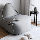 Medley Lounge Chair in grauem Medley Stoff mit Rückenlehne, weicher Sitzsack mit handgenähten Stichen