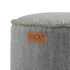 Runder Cobana Pouf in hellem Grau mit wasserabweisendem Bezug aus Olefinfasern.