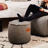 Cobana Junior Pouf in Cobana Sand Melange, runder Kinderpouf aus wasserabweisendem Material. | Cobana Junior Pouf - Cobana Rose | SACKit