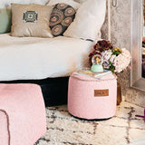 Cobana Junior Pouf in sand melange, runder Kinderpouf aus wasserabweisendem Stoff. | Cobana Junior Pouf - Cobana Rose | SACKit