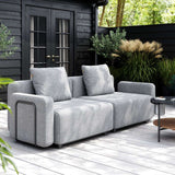 Schwarzes Cobana Lounge Sofa Seat mit klaren Linien und pulverbeschichtetem Aluminiumrahmen. | Cobana Lounge Sofa - Seat - Kirra Olive | SACKit