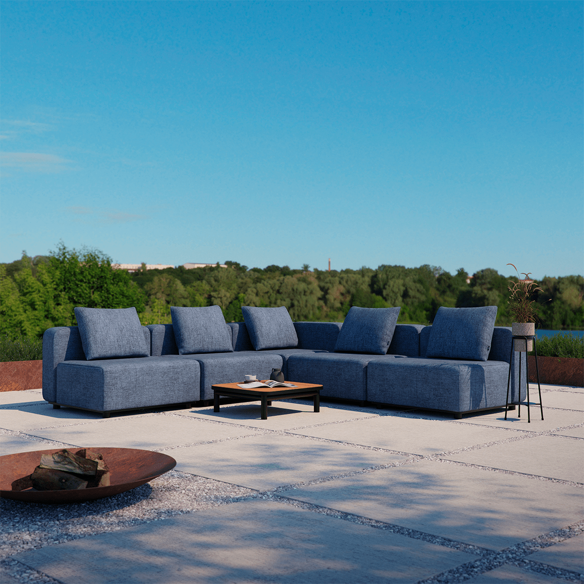 variant_9580079% | Cobana Lounge Sofa - Ecksofa - Kirra Indigo Mit Armlehnen | SACKit