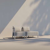 Kirra Lounge Sofa Open End Left in sandfarbenem Olefin - Gewebe mit pulverbeschichtetem Aluminiumrahmen. | Kirra Lounge Sofa - Open end left - Kirra Noir | SACKit