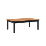 Kirra Coffee Table in Schwarz mit Accessory Fit, Aluminiumrahmen und Teakholzplatte, Outdoor - Couchtisch | Kirra Coffee Table - Noir Mit Accessory Fit | SACKit