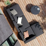 Schwarzer Cobana Lounge Sofa Pouf aus wetterfestem Material mit klarem skandinavischem Design | Cobana Lounge Sofa - Pouf - Kirra Sand | SACKit