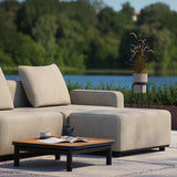 Cobana Lounge Sofa Pouf in Cobana Black mit pulverbeschichtetem Aluminiumrahmen und Olefin - Faserbezug. | Cobana Lounge Sofa - Pouf - Kirra Sand | SACKit