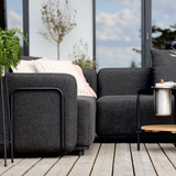 Cobana Lounge Sofa Armrest in Cobana Black mit pulverbeschichtetem Aluminiumrahmen und Olefin - Faserbezug | Cobana Lounge Sofa - Armrest - Kirra Sand | SACKit