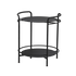 Runder Patio Serving Table aus rostfreiem Stahl mit matter Oberfläche, dänisches Design, Outdoor - Seitentisch | Patio Serving Table - Ø55 - | SACKit