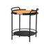 Moderner Patio Serving Table aus pulverbeschichtetem Stahl mit passendem Teakholz - Serviertablett. | Patio Serving Table w/ Patio Serving Tray - | SACKit