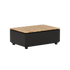 SACKit Patio Storage Table aus Aluminium und Teakholz mit schwarzer Pulverbeschichtung, rechteckig und niedrig | Patio Storage Table - | SACKit