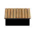 SACKit Patio Storage Table aus Aluminium und Teakholz mit Stauraum, schwarzer Pulverbeschichtung, 95x65x37 cm | Patio Storage Table - | SACKit
