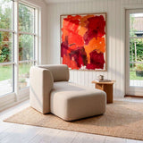 Fjord Sofa mit rechter Chaiselongue in braunem Sealife - Textil mit weichen Linien und skandinavischem Design | Fjord Sofa - Chaise Right - Sealife Ivory | SACKit