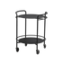 Schwarzer Serving Table aus pulverbeschichtetem Stahl mit vier Rollen und schlichtem Design | Serving Table - | SACKit