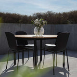 Taupefarbener Patio Chair no. One S1 mit schwarzem pulverbeschichtetem Stahlgestell, Outdoor - Stuhl. | Patio Chair no. One S1 - Olive/Black | SACKit