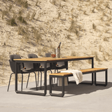 Taupefarbener Patio Chair no. One S2 mit schwarzem pulverbeschichtetem Stahlgestell, ergonomisch geformt. | Patio Chair no. One S2 - Olive/Black | SACKit