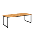 Rechteckiger Patio Dining Table aus pulverbeschichtetem Aluminium mit Teakholz-Tischplatte, Outdoor-Esstisch