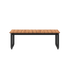 Schlichte Patio Bench aus pulverbeschichtetem Aluminium und FSC-zertifiziertem Teakholz, 130x37 cm.