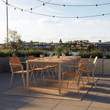 Kirra Dining Table 210x90 aus taupefarbenem pulverbeschichtetem Aluminium und Teakholz, Outdoor - Esstisch | Kirra Dining Table 210x90 - Noir | SACKit