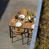 Kirra Dining Table aus pulverbeschichtetem Aluminium und Teakholz, rechteckig, für den Außenbereich. | Kirra Dining Table 150x90 - Noir | SACKit