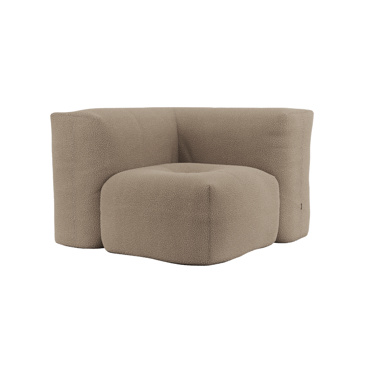 Soft Sofa Indoor Corner in braunem Teddy - Stoff mit weicher Polsterung und moderner Form | Soft Sofa Indoor - Corner - Teddy Brown | SACKit