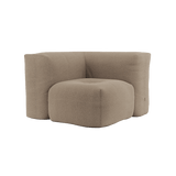 Soft Sofa Indoor Corner in braunem Teddy - Stoff mit weicher Polsterung und moderner Form | Soft Sofa Indoor - Corner - Teddy Brown | SACKit