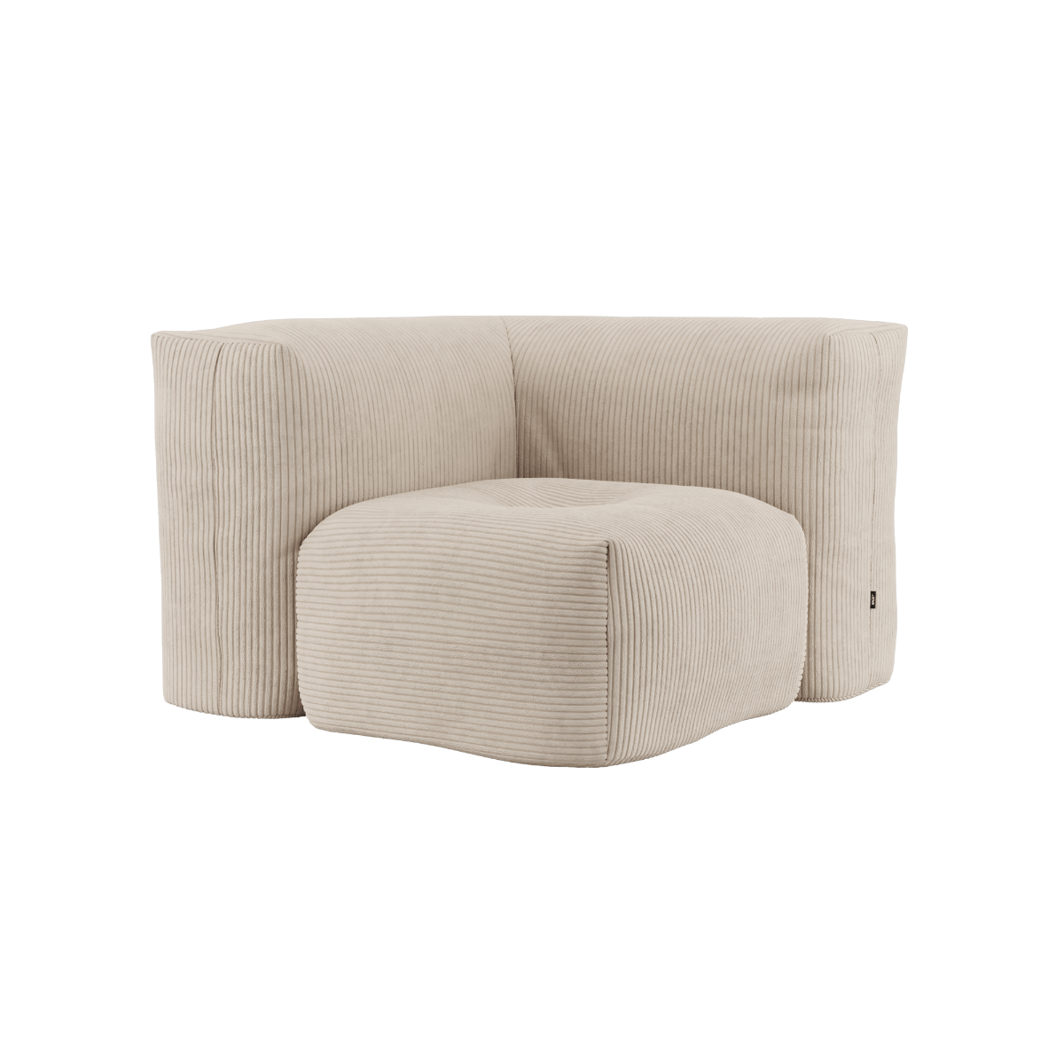 Soft Sofa Indoor Corner in beige Corduroy Stoff mit moderner, modularer Form. | Soft Sofa Indoor - Corner - Corduroy Beige | SACKit