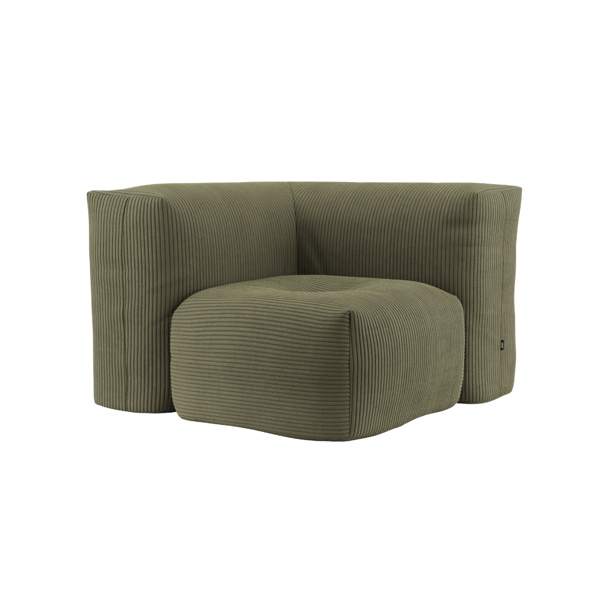 Soft Sofa Indoor Corner in olivegrünem Corduroy - Stoff mit moderner, modularer Form. | Soft Sofa Indoor - Corner - Corduroy Olive | SACKit