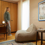 SACKit Chair Indoor Sessel in rundem Design mit Cosmo Olive Textilbezug und weicher Kaltschaumfüllung