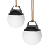 Zwei weiße SACKit Light 250 Outdoor - Lampen mit Hanfseilgriff und rundem Design, nebeneinander. | Light 250 (2 pack) - | SACKit