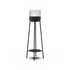 Schwarze Bio Lampe aus Edelstahl mit hitzebeständigem Glas auf rundem Patio Accessory Stand | Patio Accessory Stand Ø14 + Bio Lamp - | SACKit