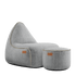 Cobana Lounge Chair und Pouf in Sand Melange mit Leinenstichen, bequemer Sitzsack mit Rückenlehne