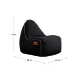 Cobana Junior Lounge Chair und Pouf in sandfarbenem Melange - Stoff, kindgerecht und formstabil | Cobana Junior Lounge Chair & Pouf - Cobana Rose | SACKit
