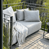 Cobana Lounge Sofa 2-Sitzer in Kirra Sand ohne Armlehnen, modernes Outdoor-Modulsofa aus Aluminiumrahmen