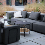 Cobana Lounge Sofa 3-Sitzer in Schwarz ohne Armlehnen, modernes Outdoor-Modulsofa aus Aluminiumrahmen