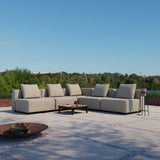 Schwarzes Cobana Lounge Sofa als 5-Sitzer Ecksofa aus pulverbeschichtetem Aluminium und wasserabweisendem Material