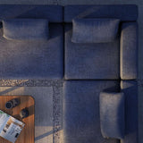 Cobana Lounge Sofa 5 - Sitzer Ecksofa in Cobana Black mit klaren skandinavischen Linien für den Außenbereich | Cobana Lounge Sofa - 5 seater corner sofa - Kirra Olive Mit Armlehnen | SACKit