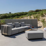 Schwarzes Cobana Lounge Sofa aus Aluminium mit Kissen, 4 - Sitzer Ecksofa für den Außenbereich | Cobana Lounge Sofa - 4 seater corner sofa - Kirra Olive Mit Armlehnen | SACKit