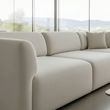 Fjord Sofa modulare Ecksektion rechts mit weichen, abgerundeten Kanten in skandinavischem Design
