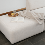 Fjord Sofa Pouf in neutralem Farbton mit weichen Linien und skandinavischem Design in modernem Wohnraum | Fjord Sofa - 2 seater w/ open end - Cosmo Terracotta Rechts | SACKit