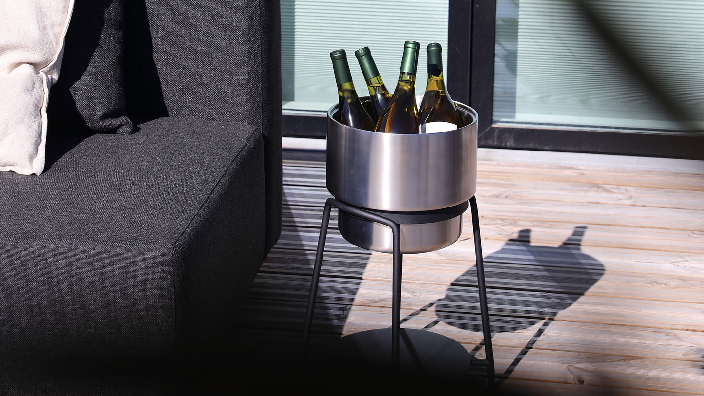 Wine Bucket - Ø22 w/ Accessories - Isolierter Weinkühler/Eiskübel mit Deckel + Haken + Löffel + Gitter