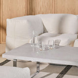 Soft Sofa Indoor Ecksofa in Corduroy Beige mit breiten Rippen, modernes Design für den Innenbereich.