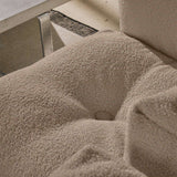 Vier-Sitzer Soft Sofa Indoor Ecksofa in Teddy Beige Stoff mit modularer Bauweise und weicher Polsterung